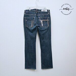 Taverniti Embroidered High Waist Dark Wash Straight Leg Jeans Blue Men 33